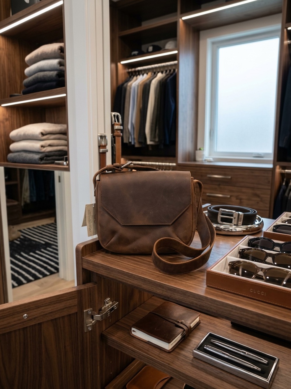 Brown Leather Crossbody Bag